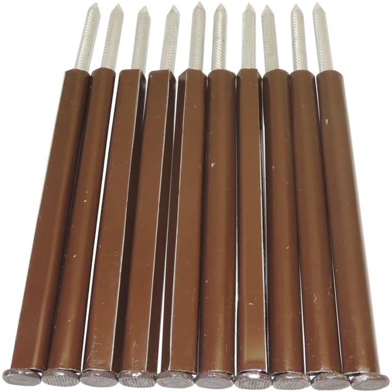 10 Pack Brown Aluminum Gutter Spikes/Ferrules
