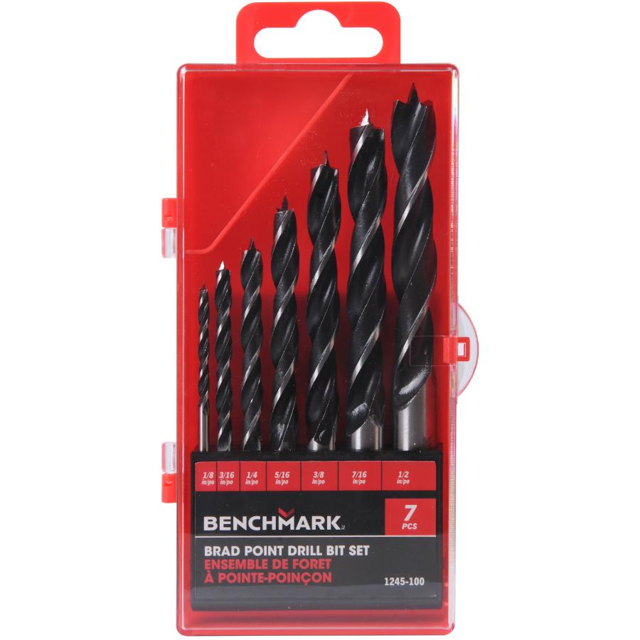 29-Piece Brad Point Wood Drill Bit Set | 1/16" To 1/2" HSS Double Flute Bits For Woodworking & Carpentry