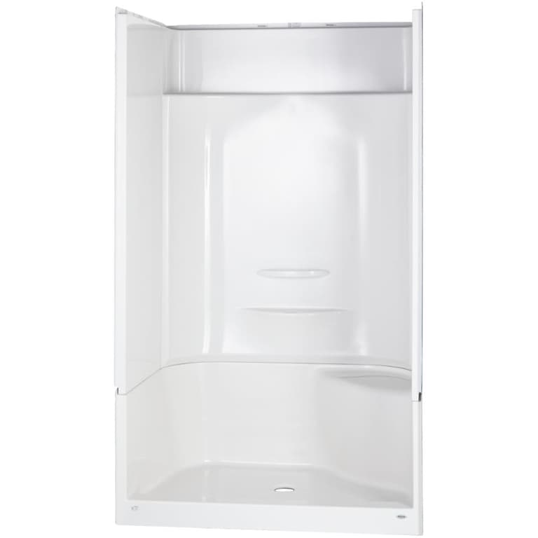 MAAX Essence White 48" 4 Piece Shower with Right Hand Seat Less Cap