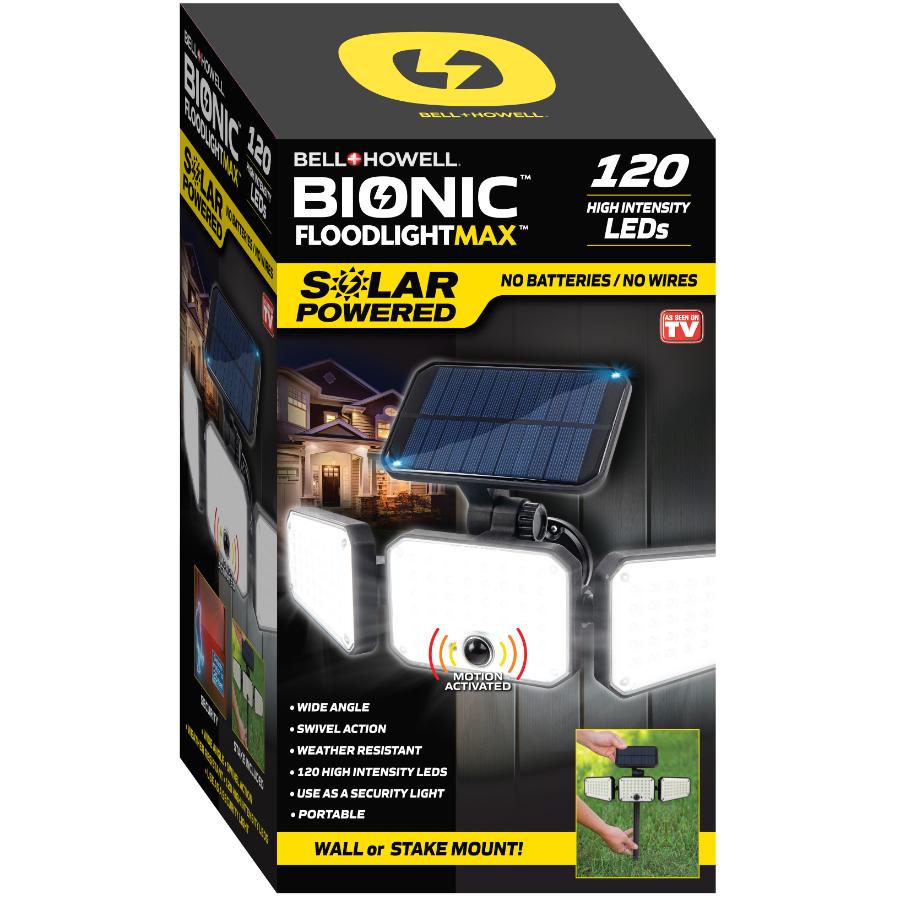 Bell+Howell Bionic Deluxe White Solar-Powered LED Floodlight With Motion Detector And Remote