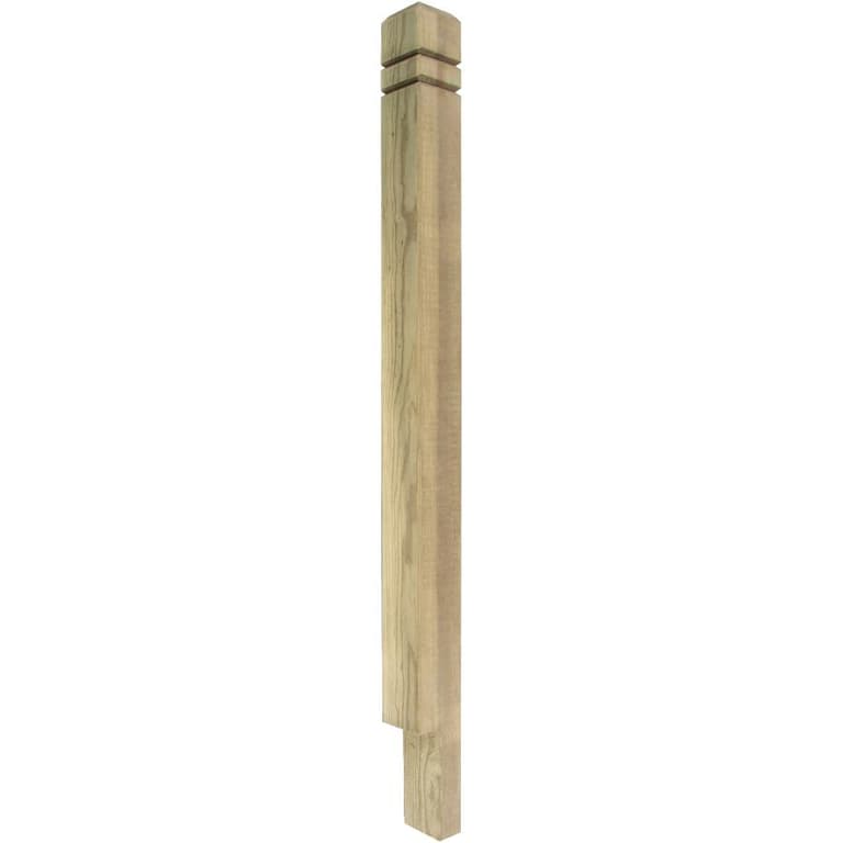 4"x4"x54" Pressure Treated Modern Notch Deck Post Home Hardware