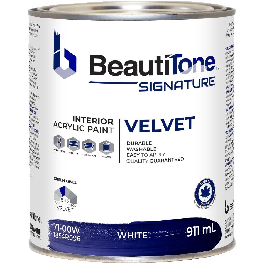 Interior Acrylic Latex Velvet Paint - White, 911 ml