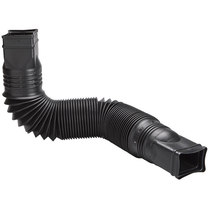 Black gutter downspout extension