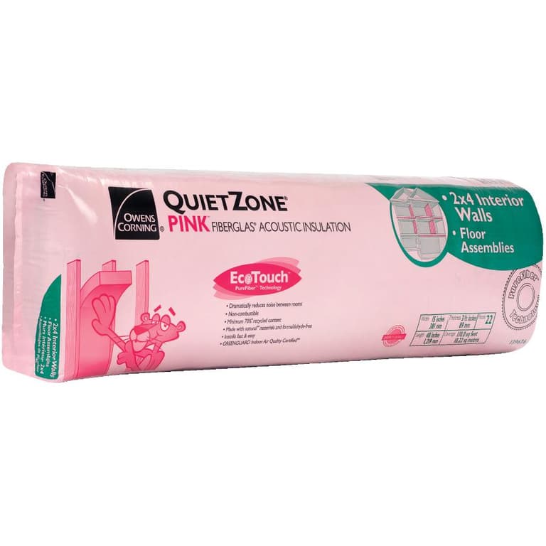 Owens Corning 3.5"x15" Quietzone Pink Insulation, covers 110 sq. ft. Home Hardware