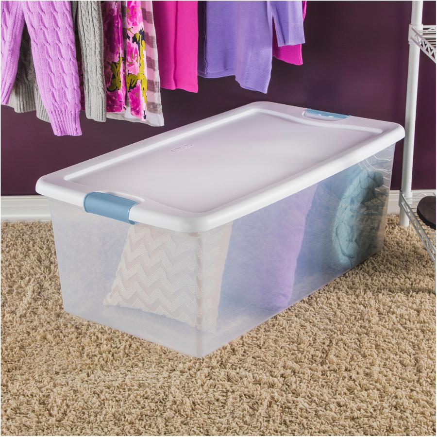 Buy 80 Litre Crystal Plastic Storage Box With Lid (Pack Of 4 - View #7