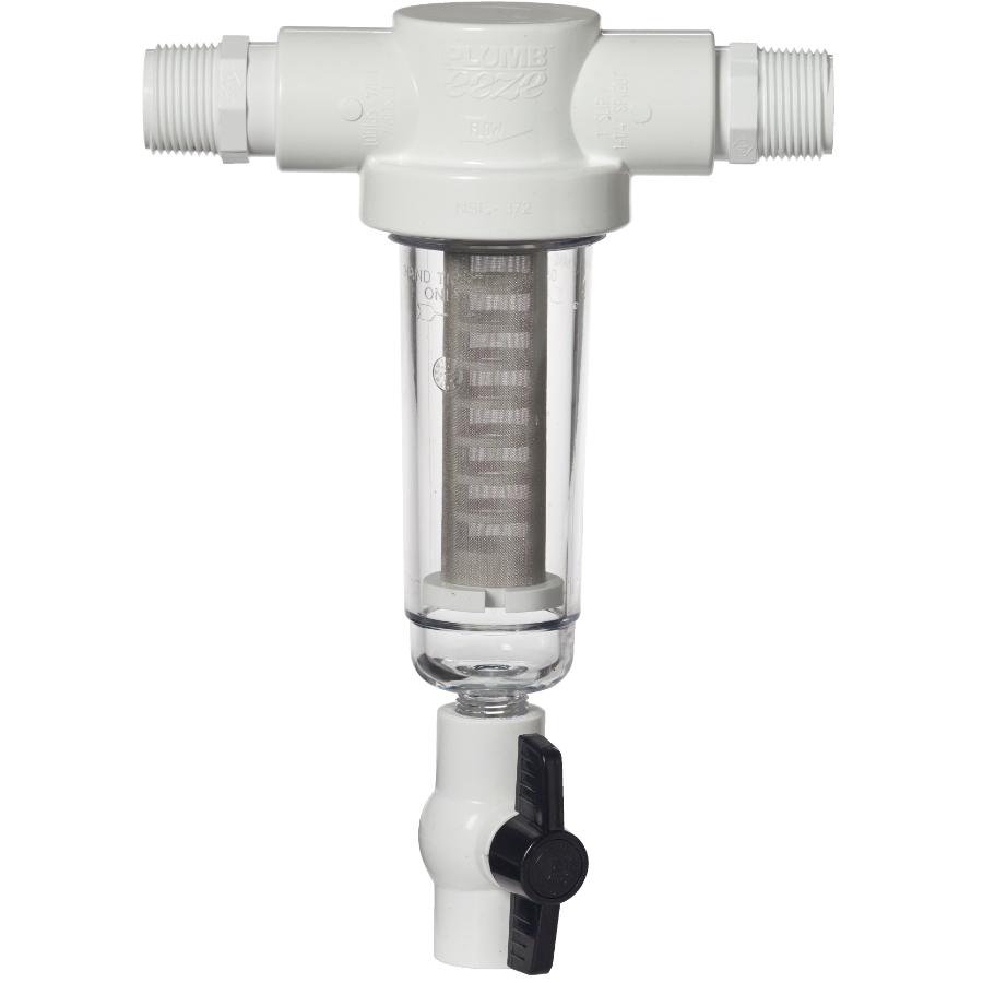Terugspoelfilter, drukregelaar waterfilter met manometer, waterdrukregelaar, watervoorfilter, sedimentfilter, uitspoelbaar fijnfilter, spin down sediment waterfilter (1 inch met 3/4 inch adapter
