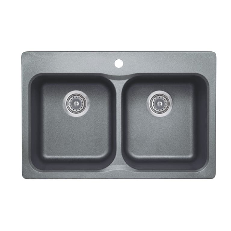 BLANCO 20 1/2" x 31 1/2" x 8 1/4" Double Silgranit Black Kitchen Sink Home Hardware Canada