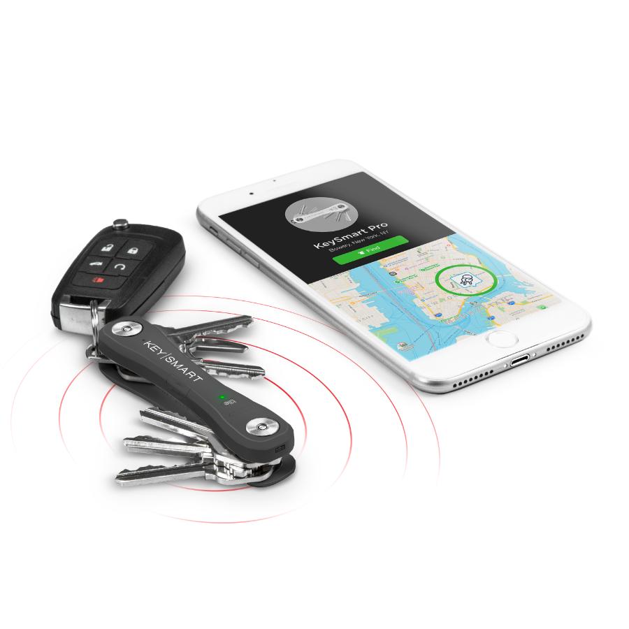 KEYSMART Slate Key Holder/Organizer with Tile Keys Locator and LED