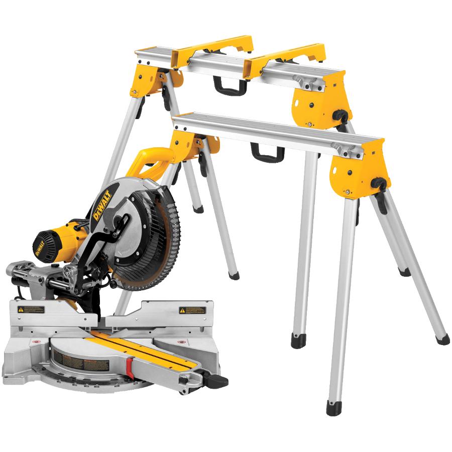 Dewalt 12 double bevel compound miter saw with xps light Dewalt 12 15 Amp Sliding Compound Mitre Saw With Folding Stands Home Hardware