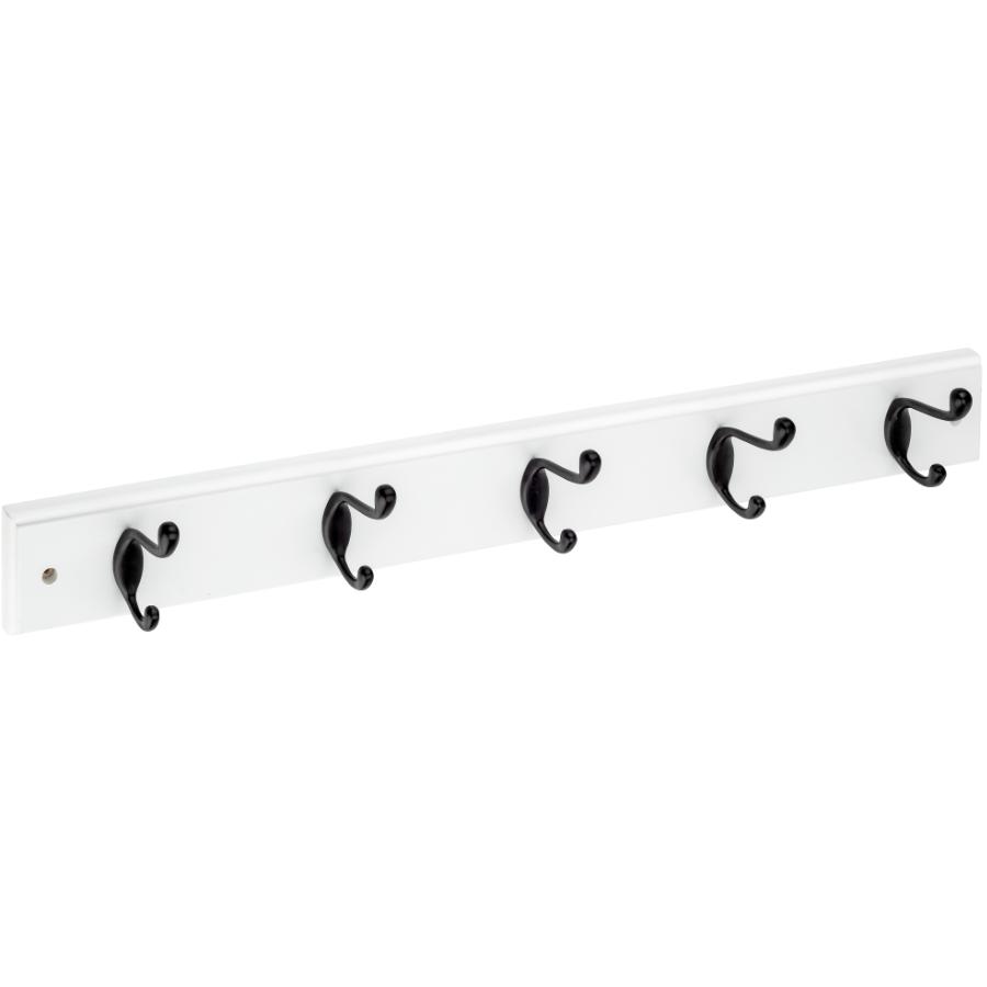 RICHELIEU 27 5 Peg White/Matte Black Hat/Coat Rack