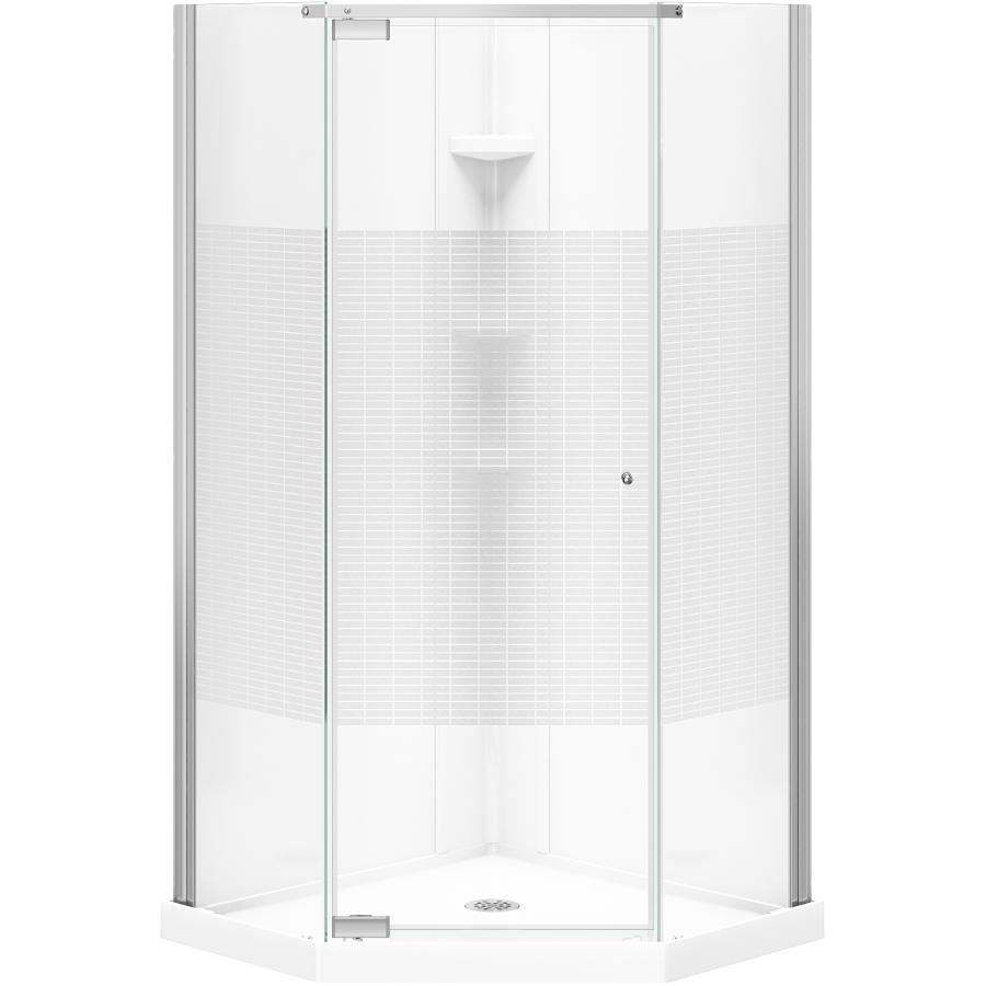 36" x 36" Begonia 3 Piece Polystyrene Neo Angle Corner Shower