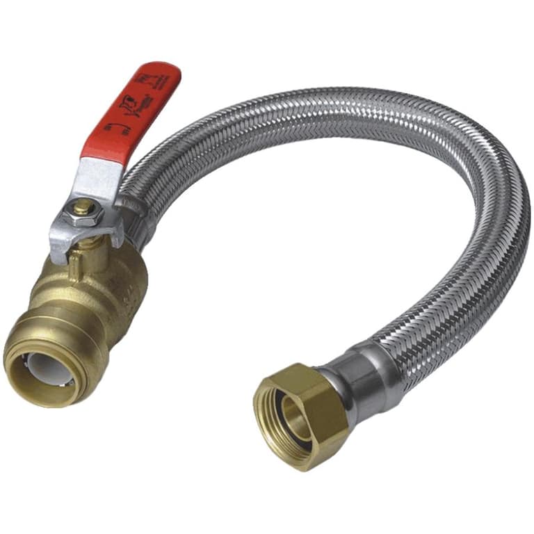 Raccord de chauffeeau à à tournant sphérique flexible de 18 po, 3/4 po femelle x 3/4 po