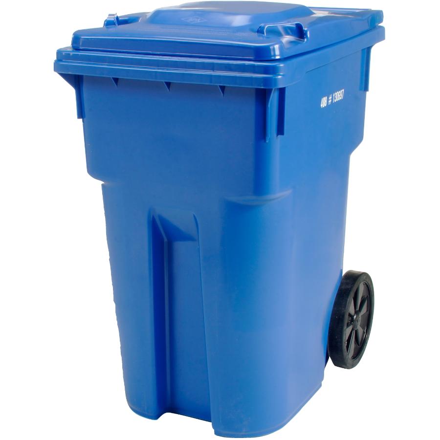 Roue Pour Bac Roulant Ipl 360 L Poubelle pour bordure de rue avec poignée européenne et roues de 12 po de  360 L, bleu Ipl | Home Hardware
