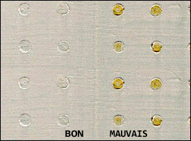 Points de rouille dus aux clous