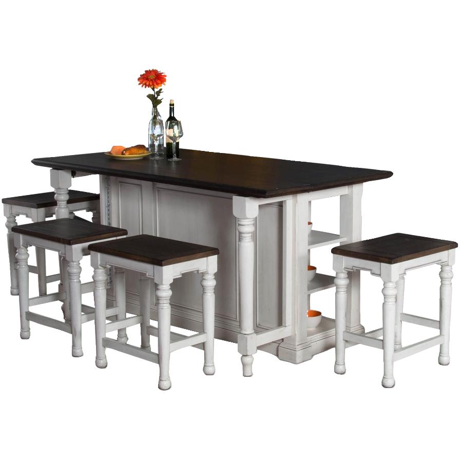 End Tables Sunny Designs™ Carriage House White Kitchen Island