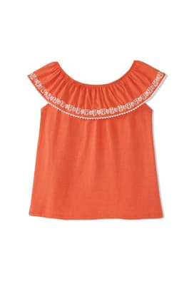 front view of  Knit Peasant Top