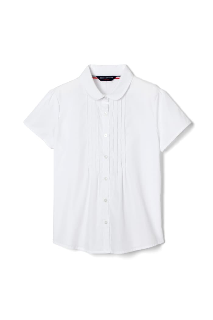 front view of  Short Sleeve Pintuck Blouse