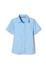front view of  Short Sleeve Pointed Collar Blouse with Pocket opens large image - 1 of 2