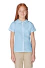 front on figure view of  Short Sleeve Modern Peter Pan Blouse opens large image - 3 of 4