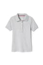 front view of  Porter Gaud Short Sleeve Interlock Polo with Picot Collar (Feminine Fit) opens large image - 1 of 2
