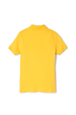 back view of  Girls Short Sleeve Interlock Polo - FINAL SALE