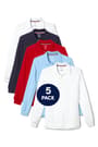 Front view of 5-Pack Long Sleeve Pique Polo opens large image - 1 of 5