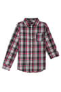 front view of  Long Sleeve Navy Plaid Woven Shirt opens large image - 1 of 1
