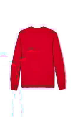 Back laydown of  Anti-Pill V-Neck Cardigan Sweater - FINAL SALE