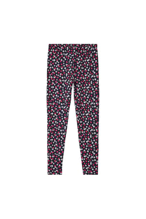 front view of  Navy Flower Printed Legging