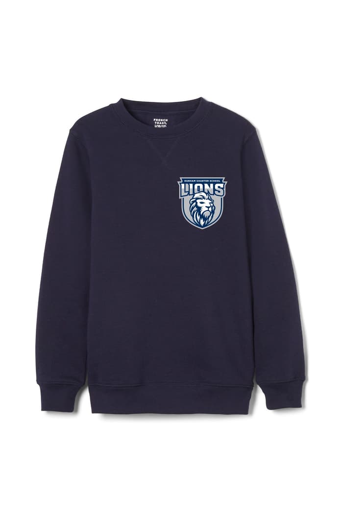 Front view of Durham crewneck fleece sweatshirt