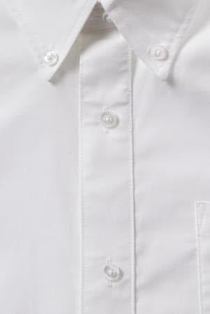 detail view of front button placket of  Adaptive Long Sleeve Oxford Shirt