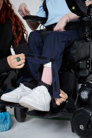 detail view of product on-figure of  Girls' Adaptive Straight Leg Pant - FINAL SALE