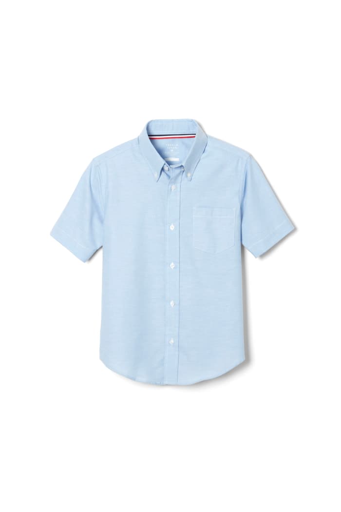 front view of  Adult & Husky Short Sleeve Oxford Shirt