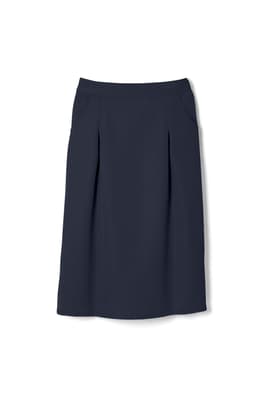  of Adjustable Waist Front Pleat Calf Length Skirt 