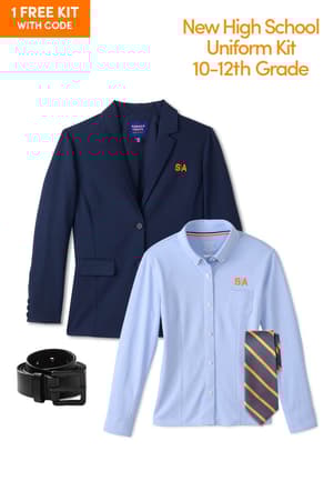 front view of  High School Uniform Kit 10th-12th Grade Option 2 (One FREE kit w/code)