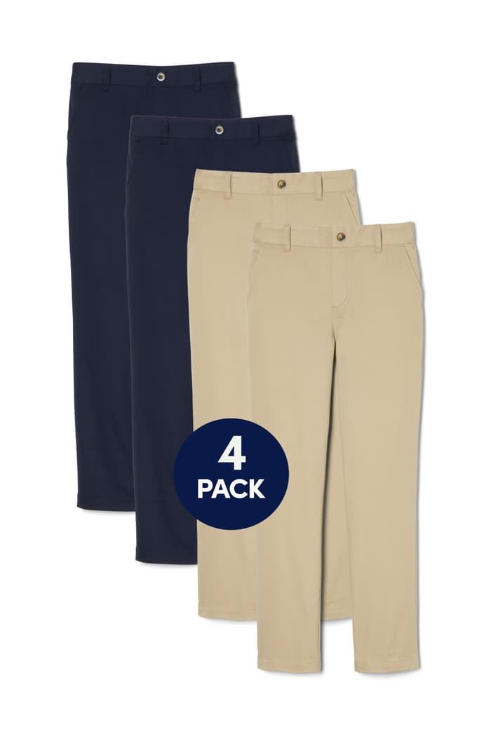 Front view of 4-Pack Pull-On Straight Fit Stretch Twill Pant 