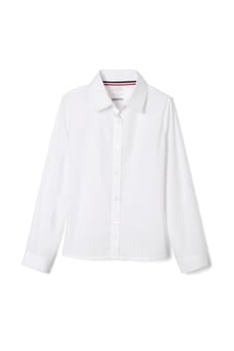 front view of  Long Sleeve Pointed Collar Blouse