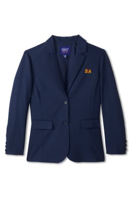 front view of  NEW Classic Fitted School Blazer (Feminine Fit) with Success Academy Logo