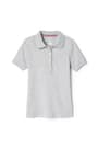 Front view of Short Sleeve Fitted Interlock Polo with Picot Collar (Feminine Fit) opens large image - 1 of 4
