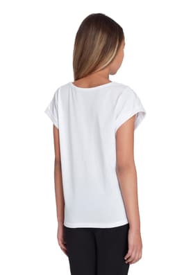 back view of  Short Sleeve Tie Front Americana Graphic Tee