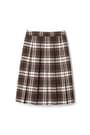 Front view of Below The Knee Plaid Pleated Skirt - FINAL SALE opens large image - 1 of 2