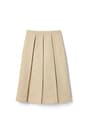 front view of  Elastic Back Long Pleated Skirt opens large image - 1 of 2
