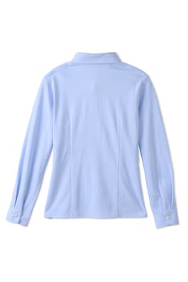  of Long Sleeve Knit Oxford Blouse with Success Academy Logo 