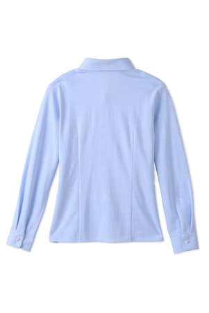  of Long Sleeve Knit Oxford Blouse with Success Academy Logo 