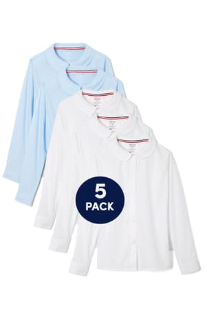 Long sleeve peter pan collar blouses. 5 pack of  5-Pack Long Sleeve Peter Pan Collar Blouse