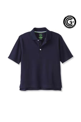 front view of  Adaptive Seated Short Sleeve Interlock Polo
