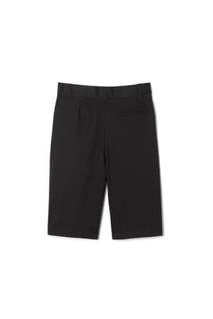 Essentials Big Boys' Flat Front Uniform Chino Short, Black Size 14 