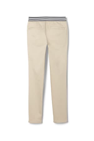 Boys Uniform Twill Woven Stretch Pull On Straight Chino Pants