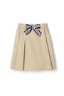 front view of  Pull-On Twill Skort with Striped Bow opens large image - 1 of 2