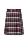 front view of  Below The Knee Plaid Pleated Skirt opens large image - 1 of 2